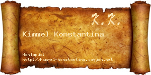 Kimmel Konstantina névjegykártya